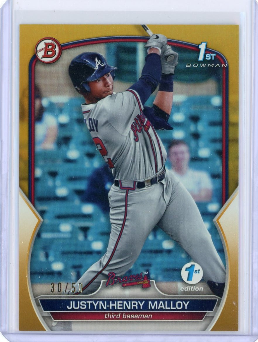 Justyn-Henry Malloy 2023 1st Bowman Gold Foil 1st Edition #'d 30/50