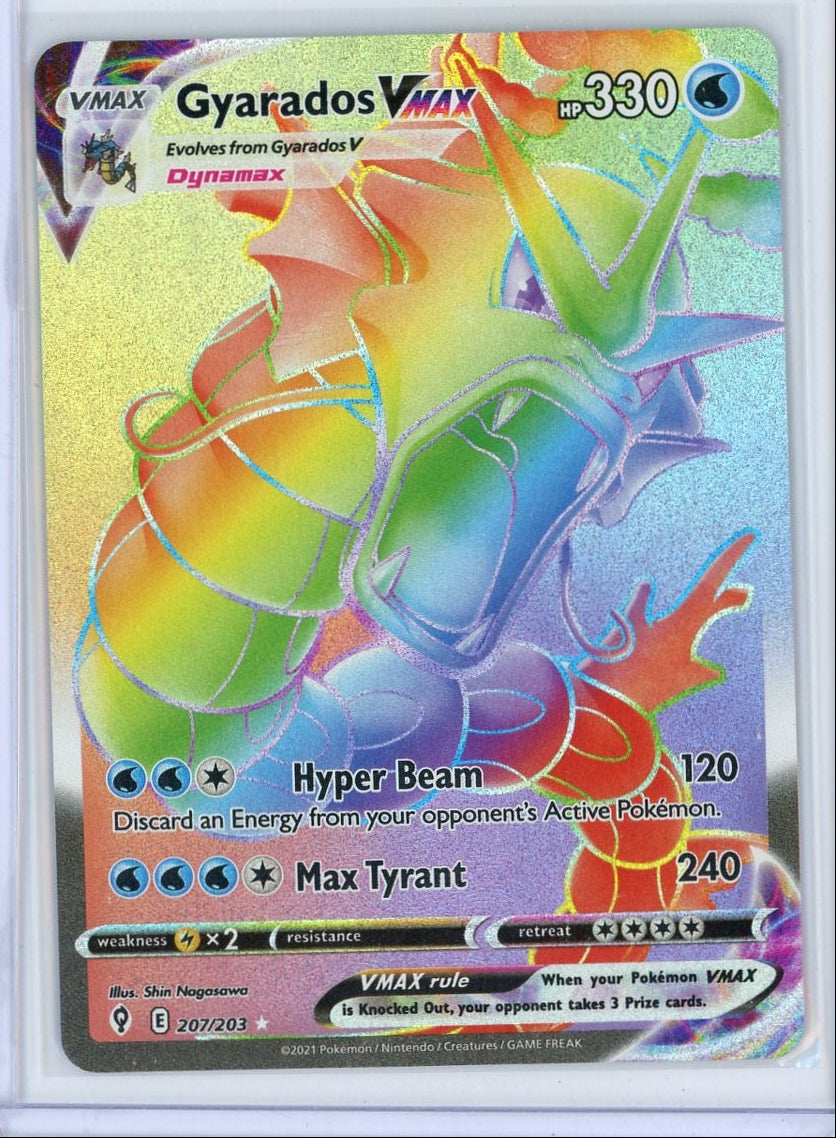 Gyarados Vmax Pokémon Evolving Skies Rainbow Rare #207/203