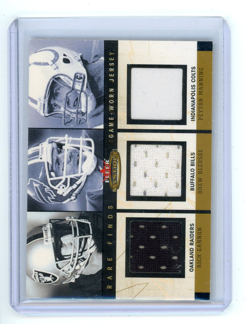 P. Manning / D. Bledsoe / R. Gannon 2003 Fleer Mystique Triple Patch 