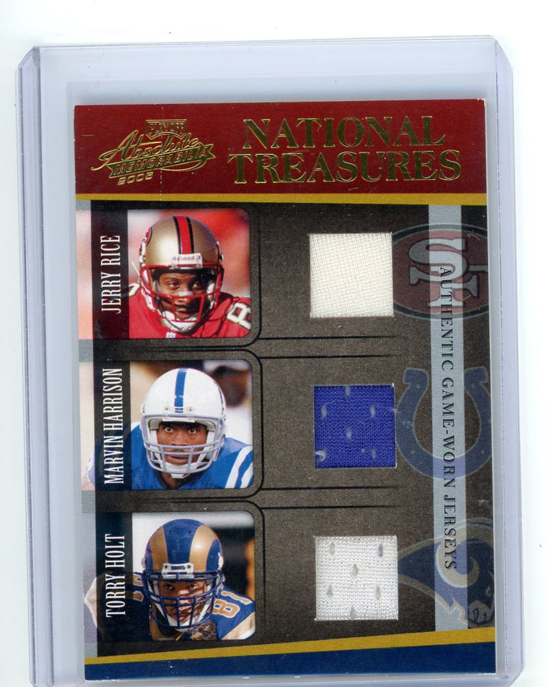 J. Rice / M. Harrison / T. Holt 2005 Absolute National Treasures Triple Relic 