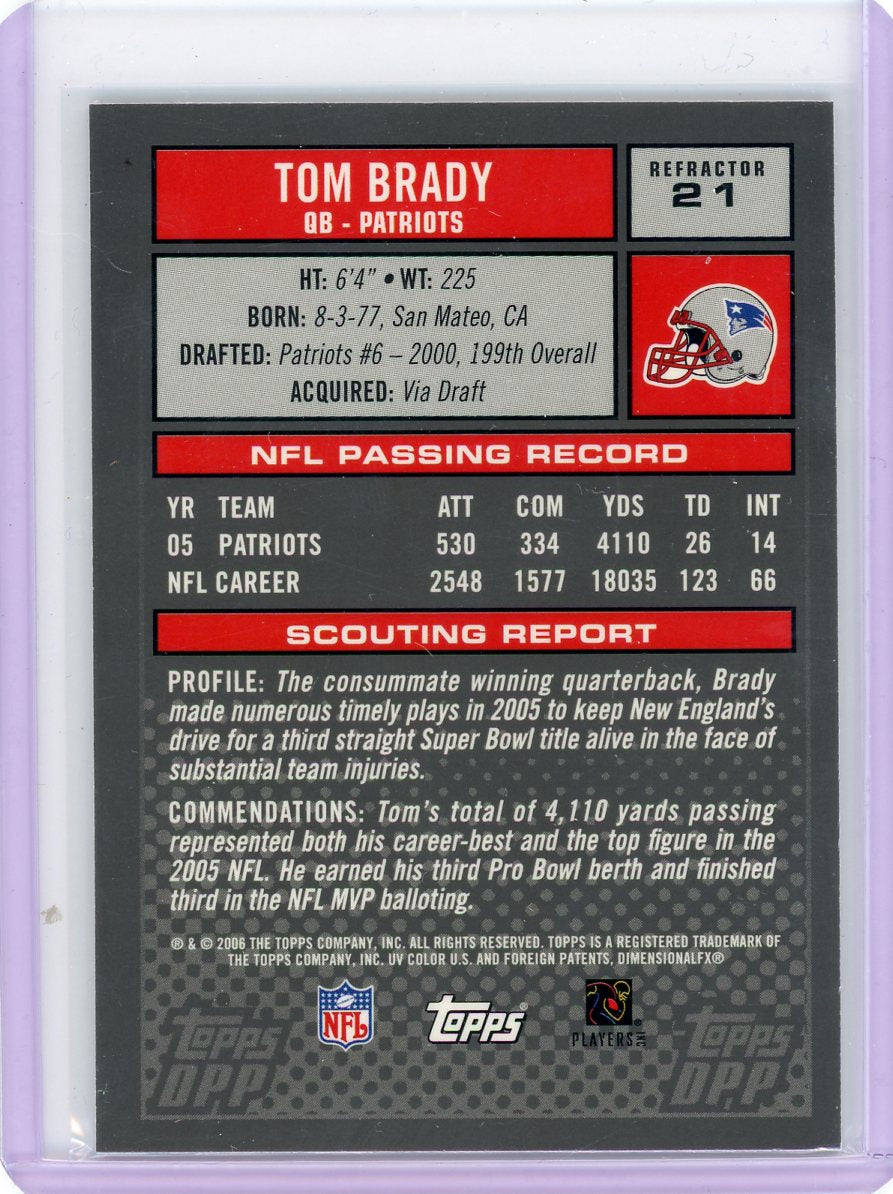 Tom Brady 2006 Topps Draft Picks and Prospects Refractor