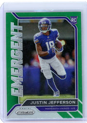 Justin Jefferson 2020 Panini Prizm Emergent RC Green Prizm