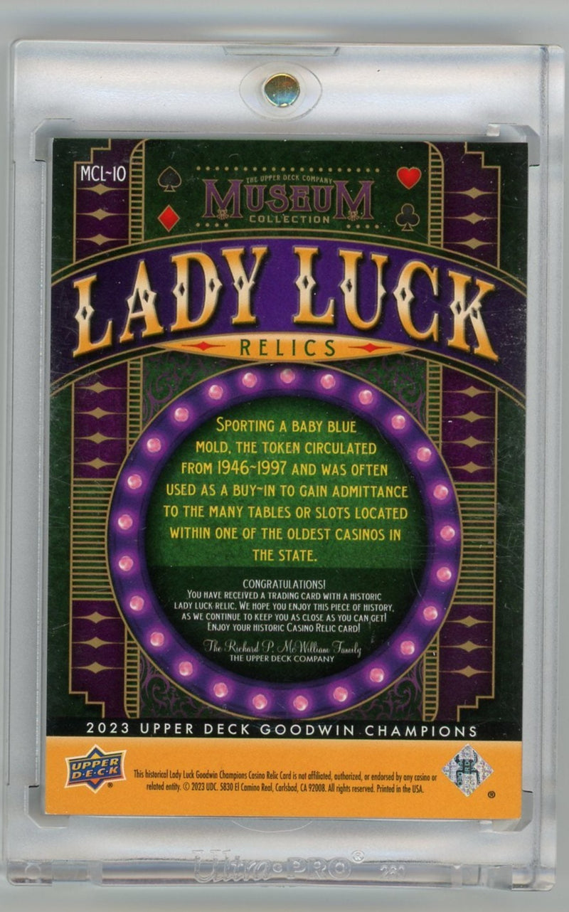 Lady Luck 2023 Upper Deck Goodwin Champions Museum Collection relics Nevada Club