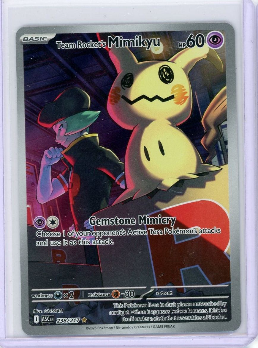 Team Rocket's Mimikyu Pokémon Ascended Heroes Illustration Rare #238/217