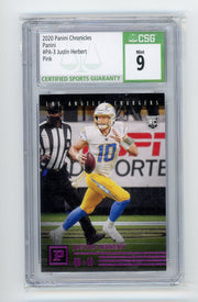 Justin Herbert 2020 Panini Chronicles pink rookie card CSG 9