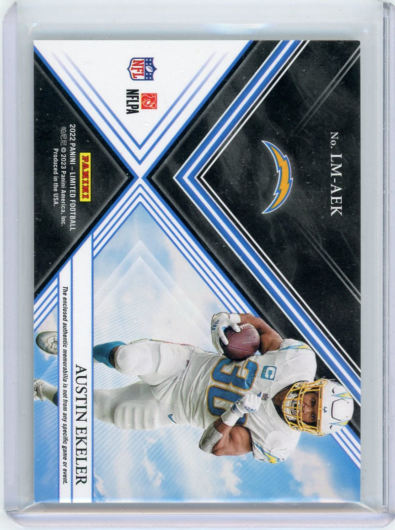 Austin Ekeler 2022 Panini Limited Limitless Materials Patch Gold Spotlight 