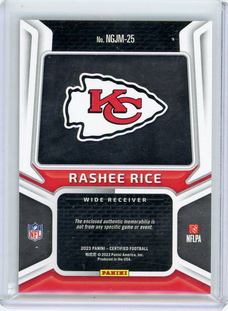 Rashee Rice 2023 Panini Certified New Generation Patch RC Pink Mirror 