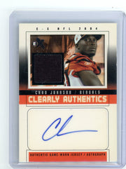 Chad Johnson 2004 Fleer E-X Clearly Authentics Patch Auto #'d 04/65