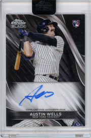 Austin Wells 2024 Topps Chrome Black Rookie Auto