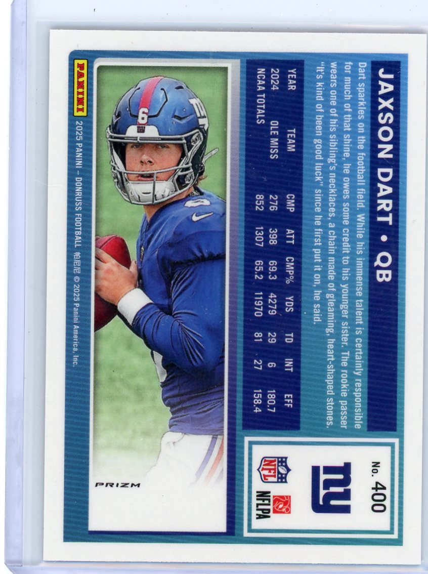 Jaxson Dart 2025 Panini Donruss Optic Preview Red Pandora Prizm RC (Copy)