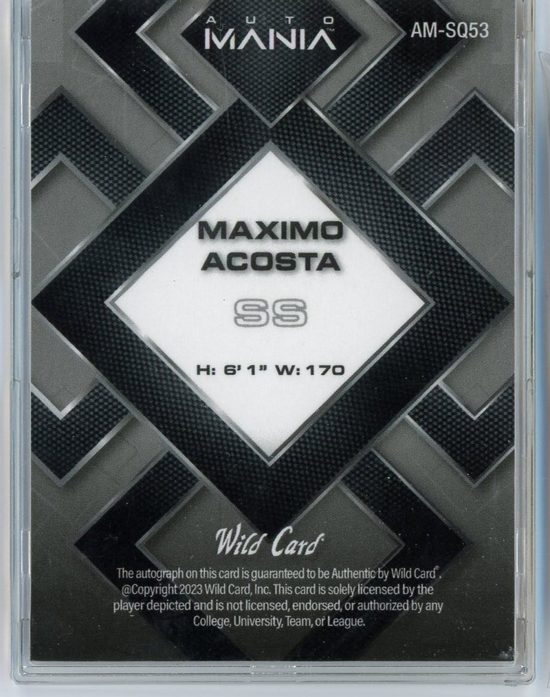 Maximo Acosta 2023 Wild Card Mania autograph 