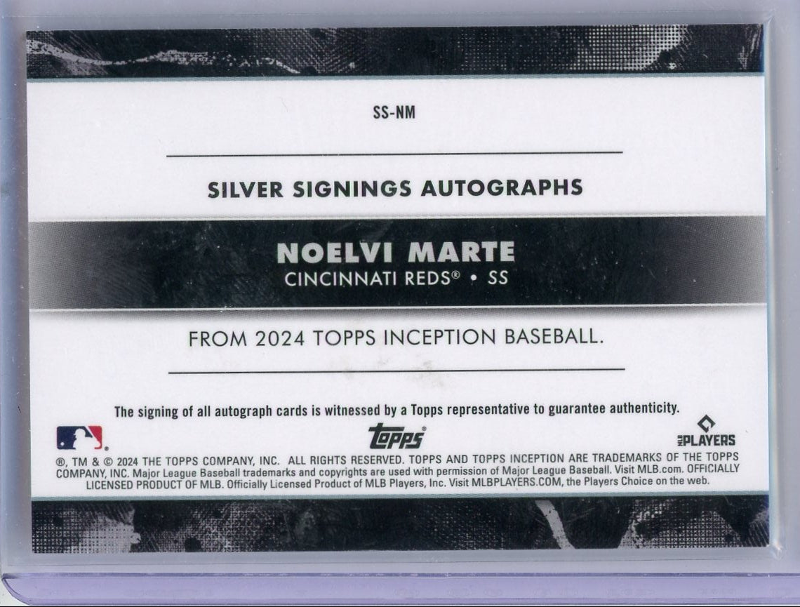 Noelvi Marte 2024 Topps Inception Rookie Autograph #'d 23/25