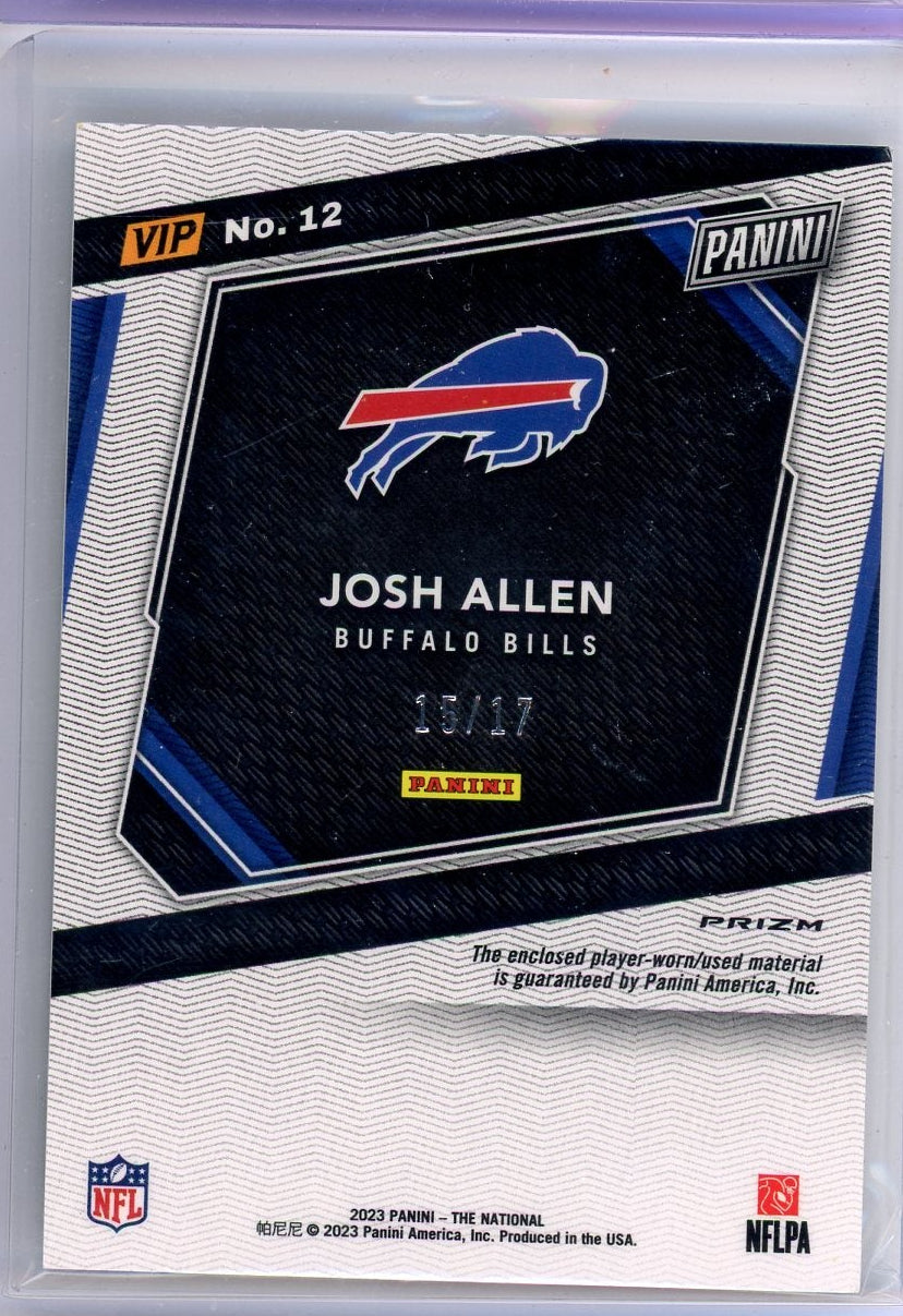 Josh Allen 2023 Panini National VIP Patch #'d 15/17