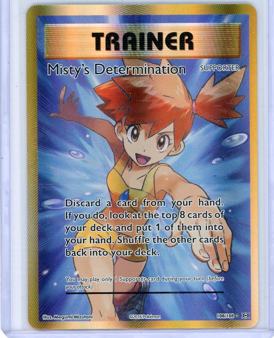 Misty's Determination 2016 Pokémon rare lucky gold holo 108/108