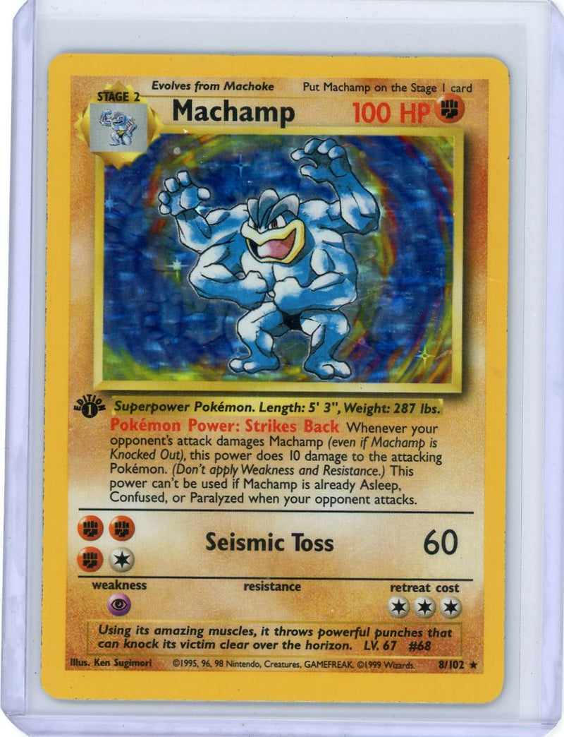 Machamp Pokémon Base Set 1st edition Holo 