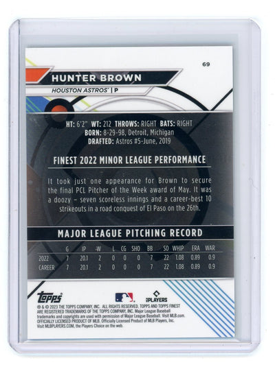 Hunter Brown 2023 Finest Green Lava Refractor #'d 11/99 RC