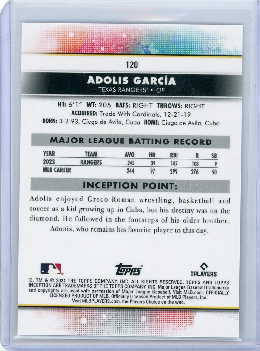 Adolis Garcia 2024 Topps Inception Alpha Black X *SSP*
