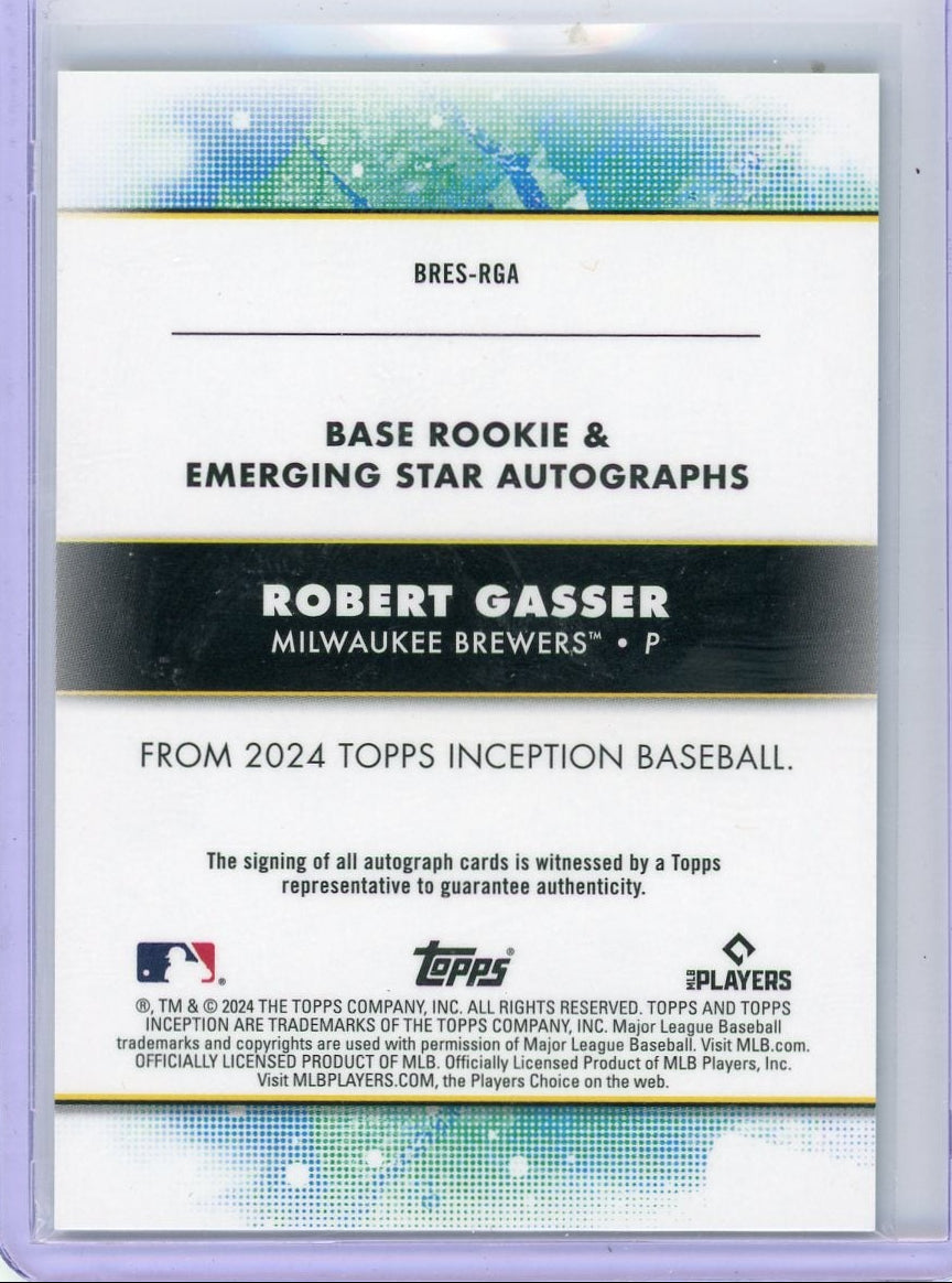 Robert Gasser 2024 Topps Inception Rookie Autograph #'d 057/125