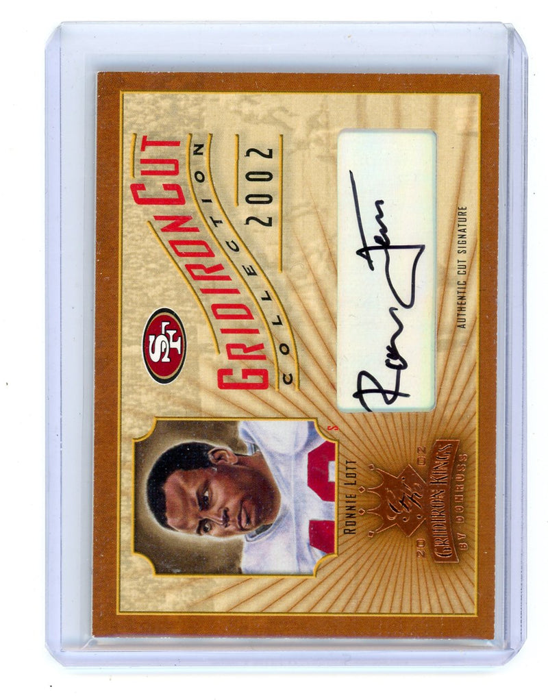 Ronnie Lott 2002 Donruss Gridiron Cut Collection Autograph 