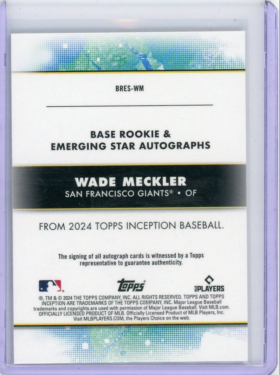 Wade Meckler 2024 Topps Inception Rookie Autograph #'d 213/299