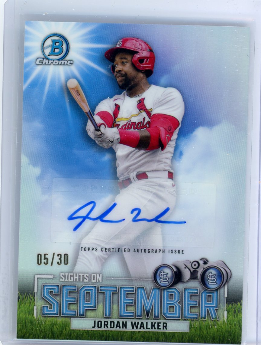 Jordan Walker 2023 Bowman Chrome Sights on September autograph #'d 05/30