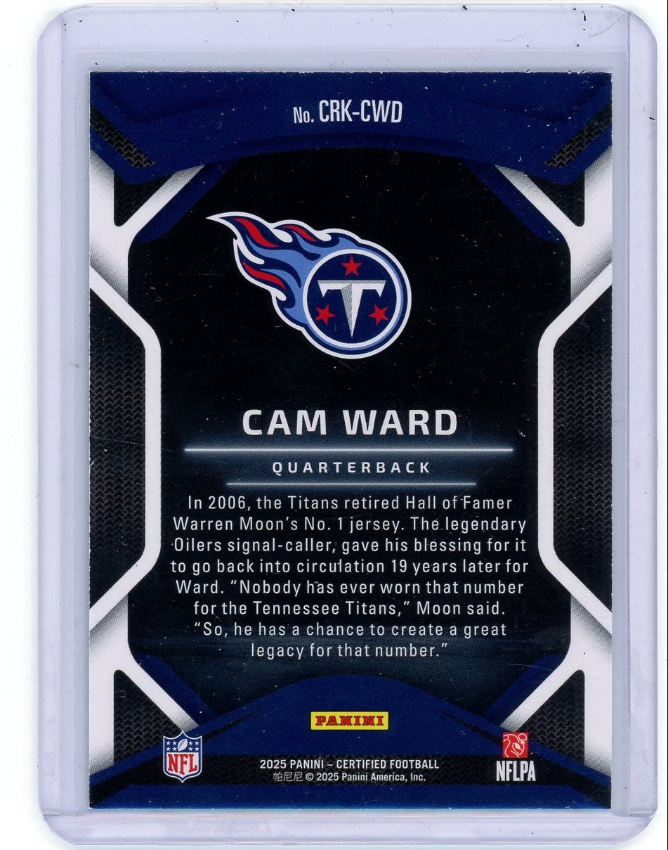 Cam Ward 2025 Panini Certified Rookies #'d 04/75