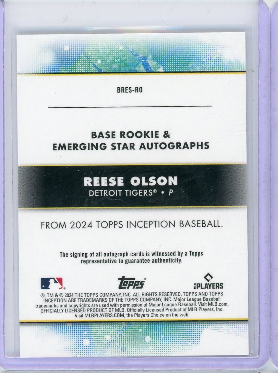 Reese Olson 2024 Topps Inception Rookie Autograph #'d 267/299