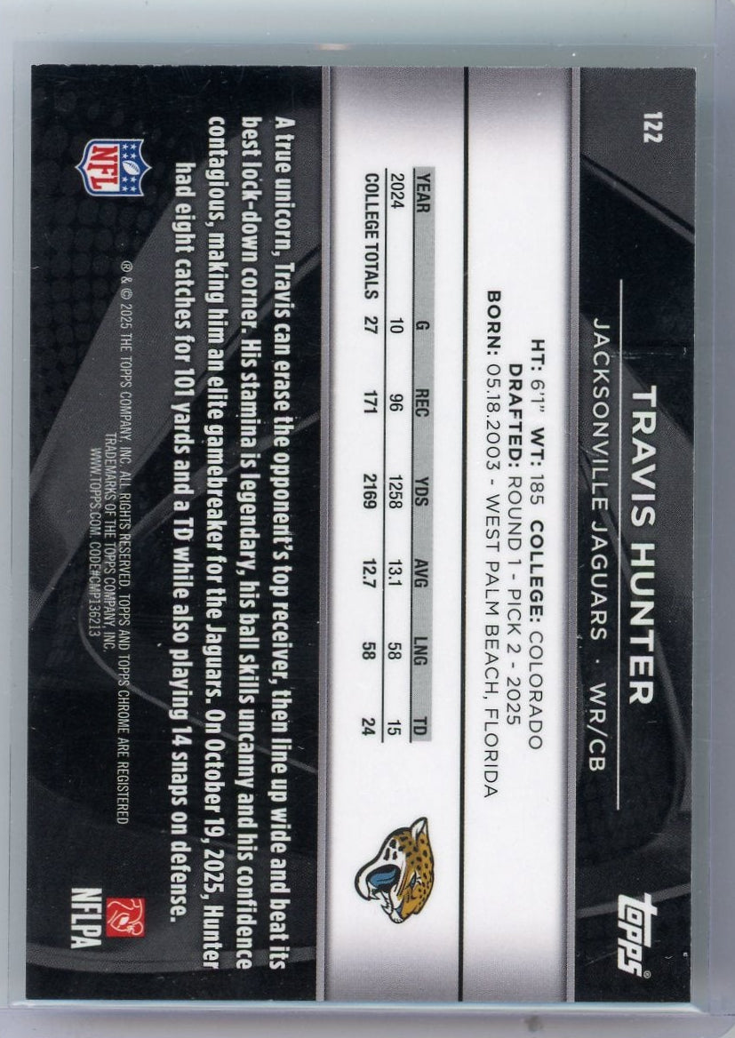 Travis Hunter 2025 Topps Chrome Black Green Wave Rookie #'d 34/99