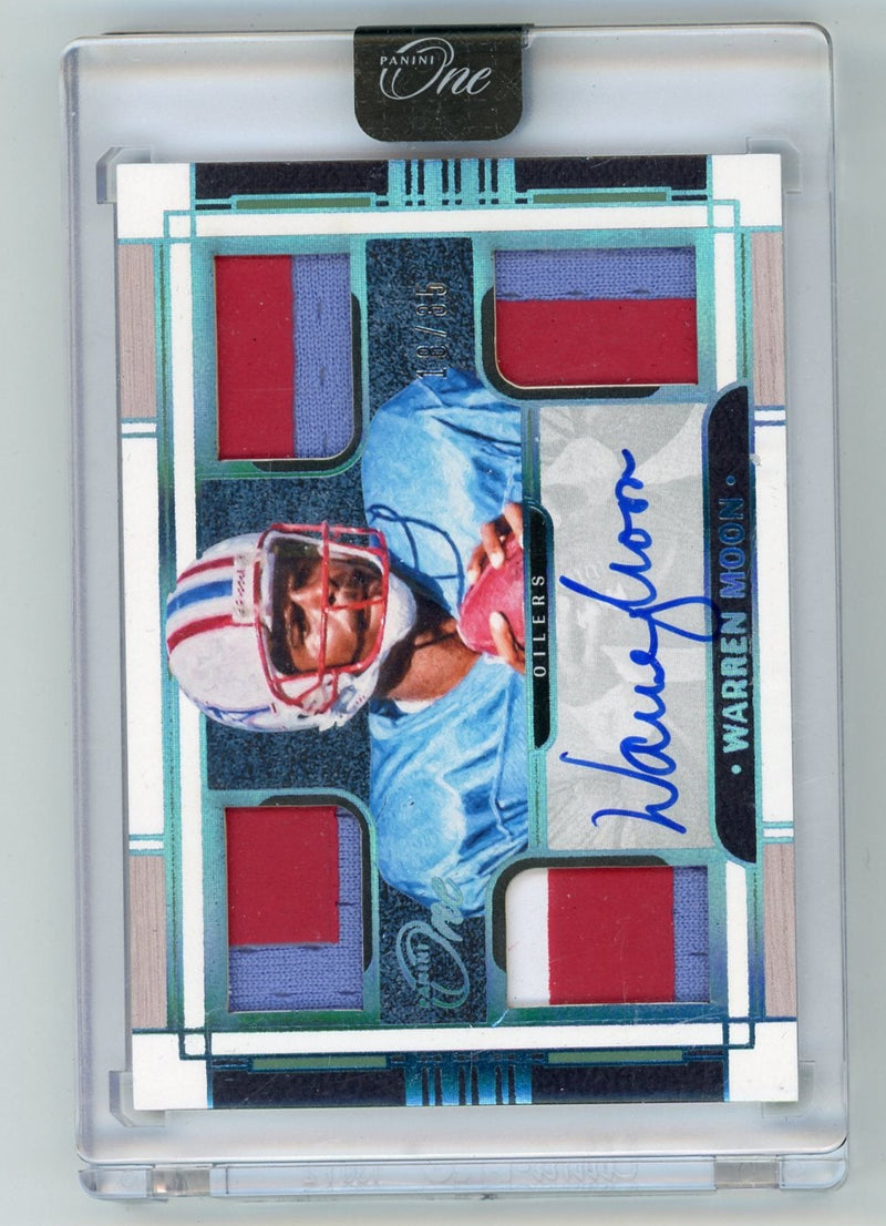 Warren Moon 2023 Panini ONE Quad Patch autograph 