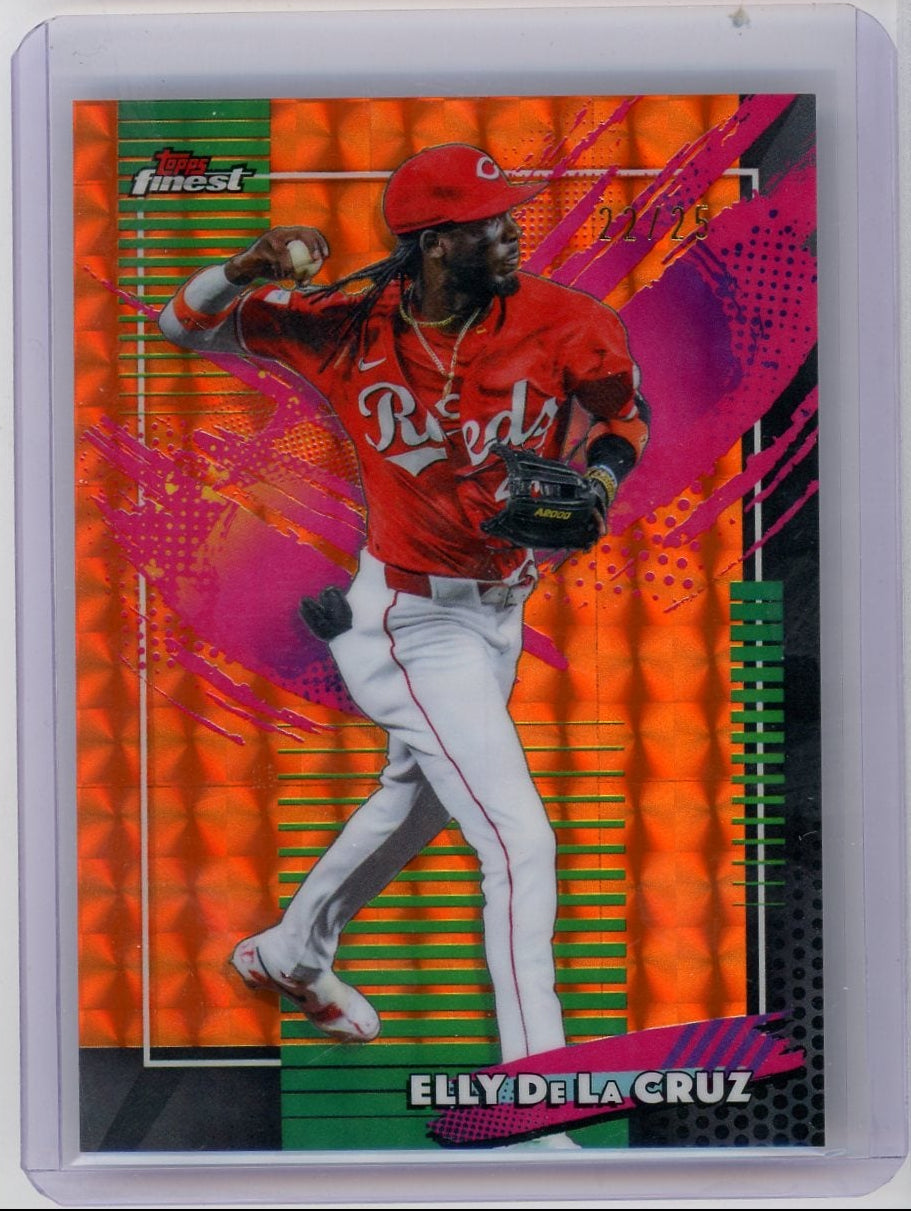 Elly De La Cruz 2026 Topps Finest Baseball Orange Geometric #'d 22/25