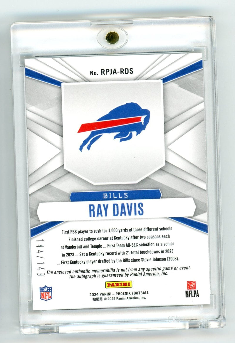 Ray Davis 2024 Panini Phoenix Rookie Phenom RPA 