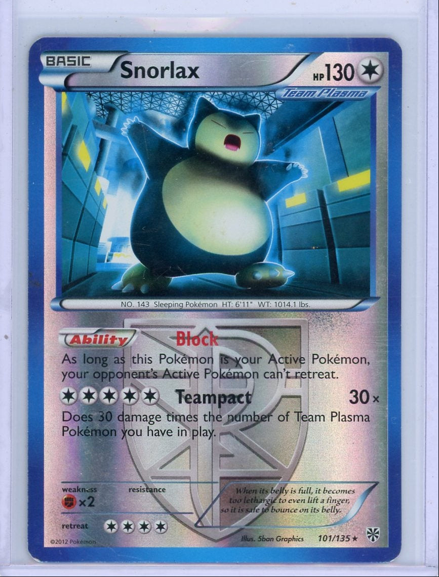 Snorlax 2012 Pokemon Team Plasma reverse holo #101/135
