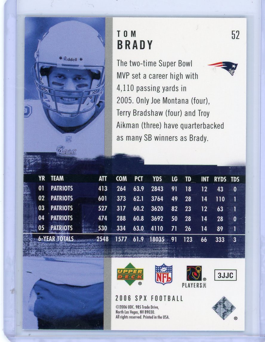 Tom Brady 2006 Upper Deck SPx