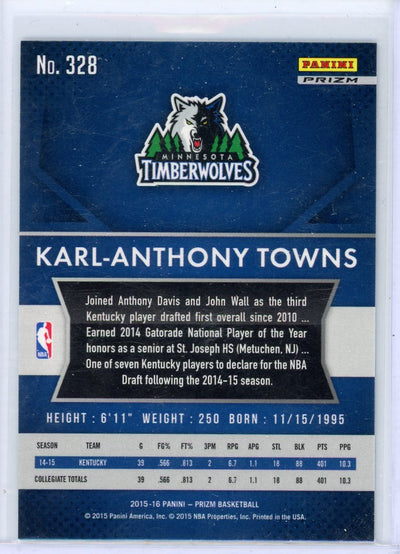 Karl-Anthony Towns 2015-16 Panini Prizm shock prizm rookie card