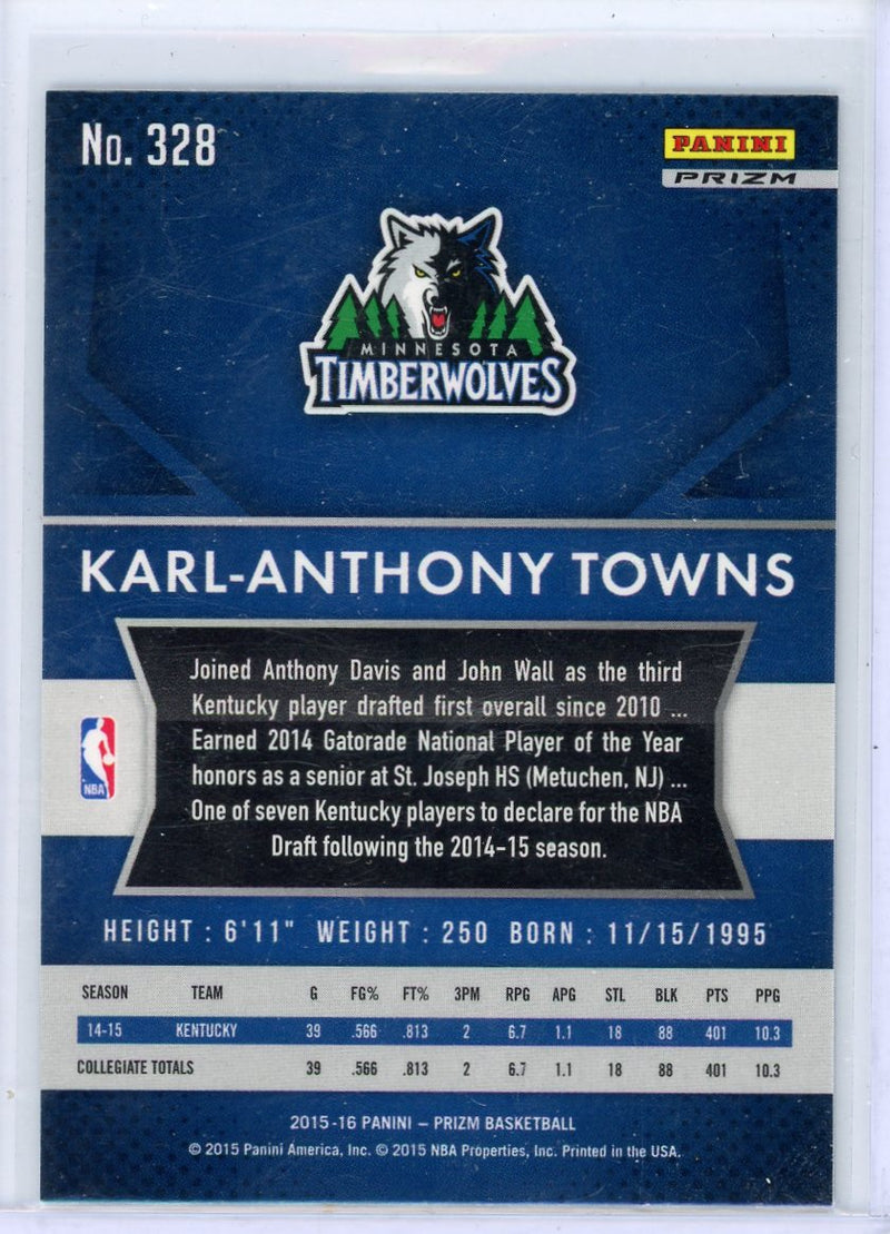 Karl-Anthony Towns 2015-16 Panini Prizm shock prizm rookie card