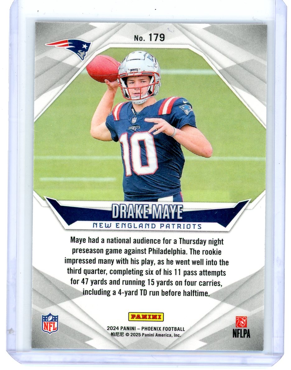 Drake Maye 2024 Panini Phoenix Purple Fade RC