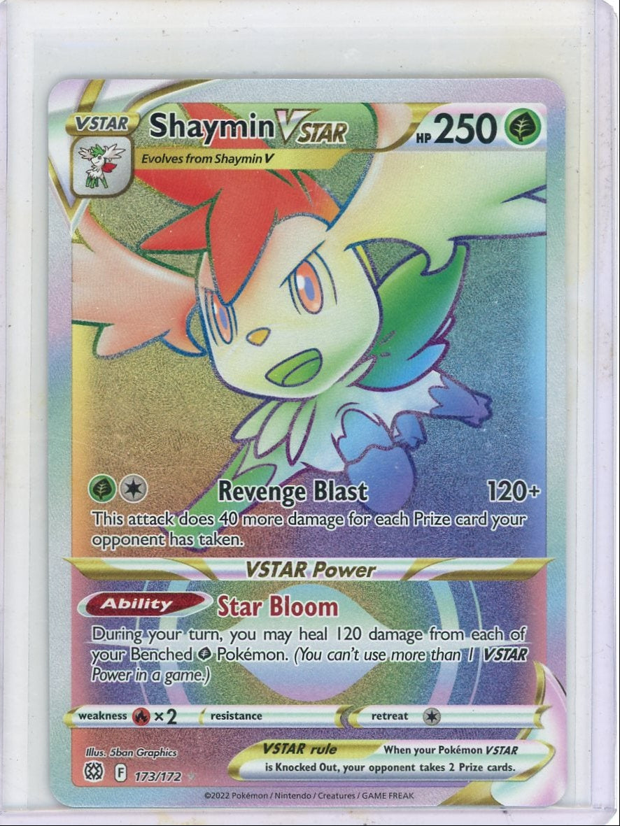Shaymin Vstar Pokemon Sword & Shield Brilliant Stars Rainbow Secret Rare 173/172