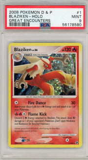 Blaziken Pokémon Diamond & Pearl Great Encounters Holo #1/106 PSA 9