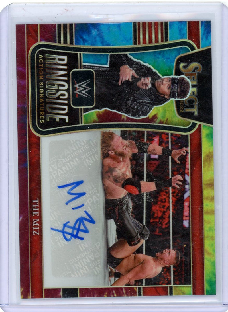 The Miz 2022 Panini Select Ringside Action Signatures tie-dye prizm 
