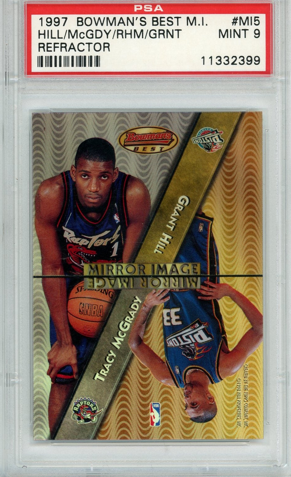 Mcgrady/Hill/Garnett/Abdur-Rahim 1997 Bowman's Best Mirror Image ref. PSA 9