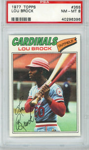 Lou Brock 1977 Topps #355 PSA 8