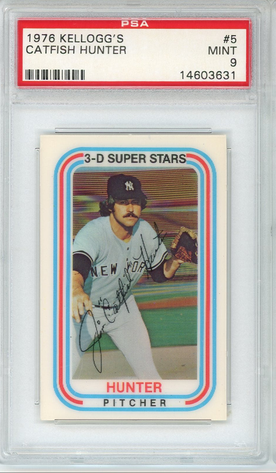 Catfish Hunter 1976 Kellogg's 3-D Super Stars #5 PSA 9