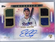Evan Carter 2024 Topps Inception Quad Relics Autograph #'d 05/25