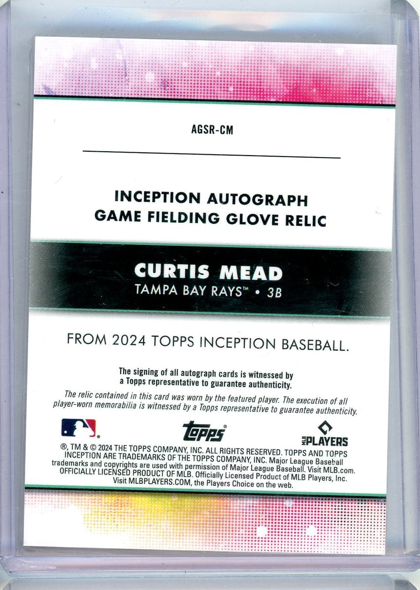 Curtis Mead 2024 Topps Inception Game Field Glove Relic Autograph #'d 05/25