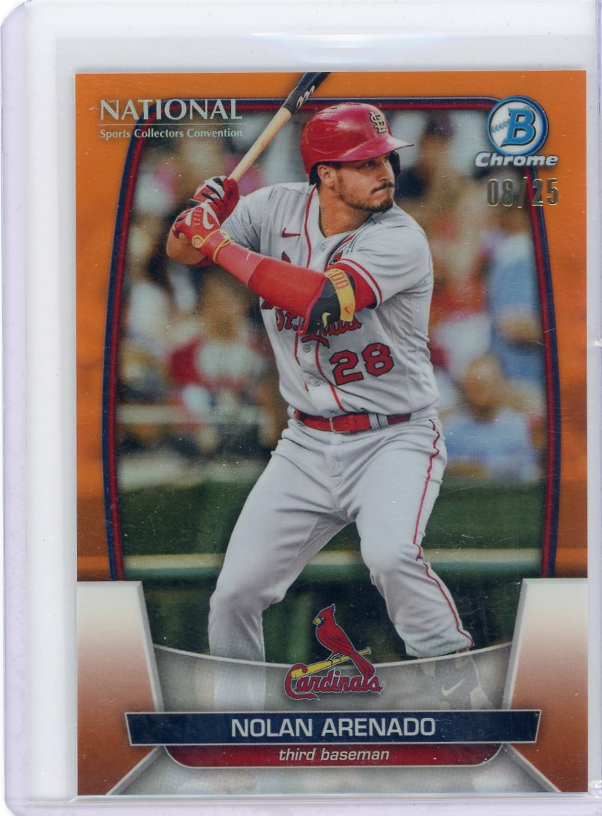 Nolan Arenado 2023 Bowman Chrome NSCC orange refractor #'d 08/25