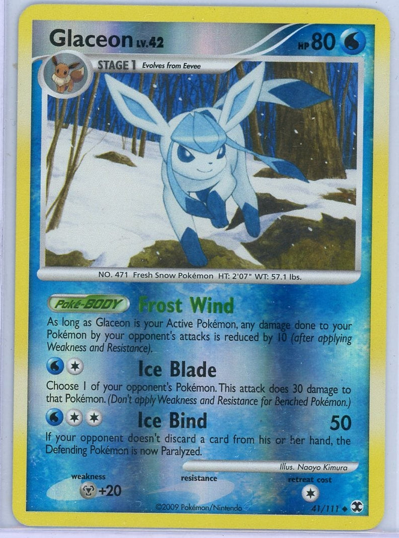 Glaceon 2009 Pokemon Rising Rivals reverse holo #41/111