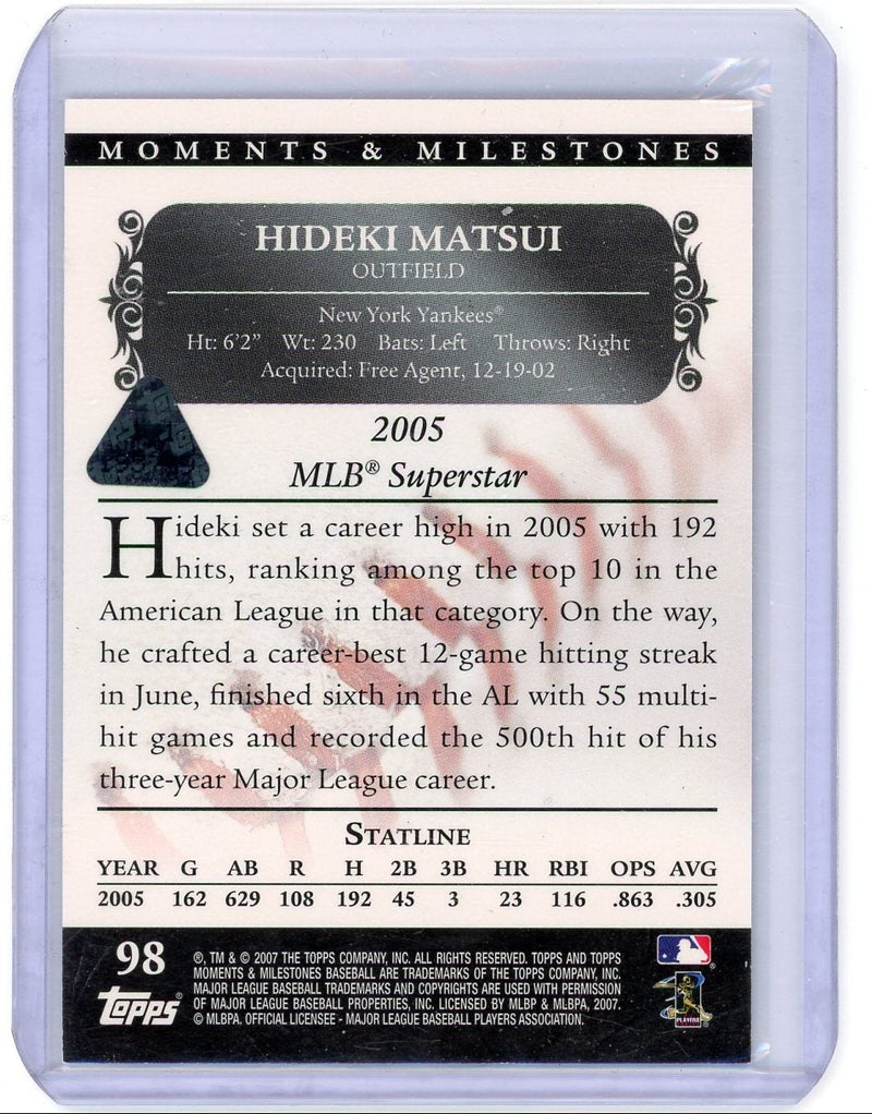 Hideki Matsui 2007 Topps Moments & Milestones red 