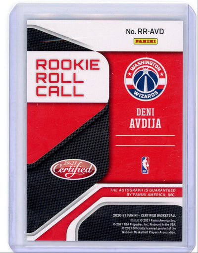 Deni Avdija 2020-21 Panini Certified Rookie Roll Call autograph