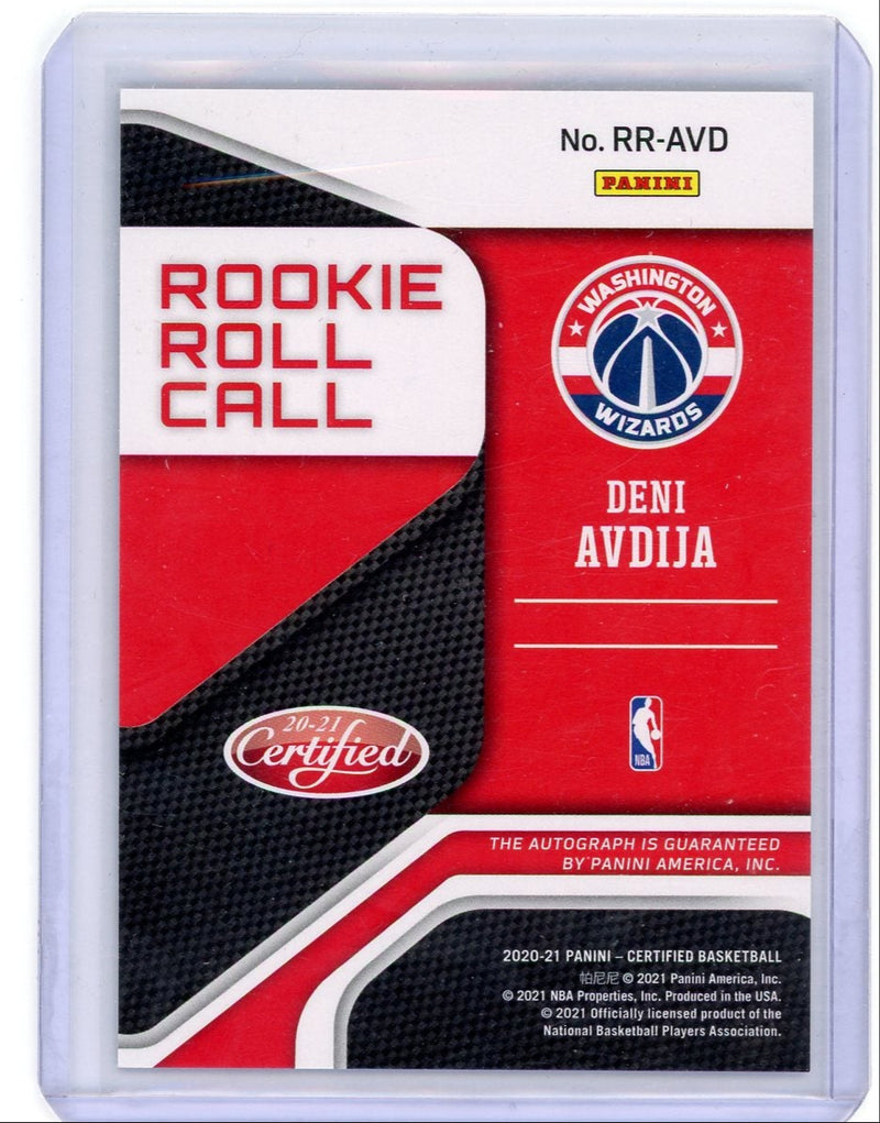Deni Avdija 2020-21 Panini Certified Rookie Roll Call autograph