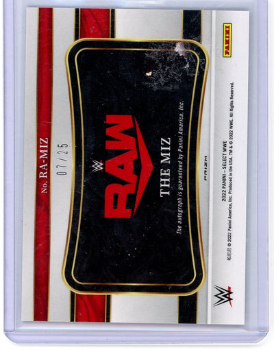 The Miz 2022 Panini Select Ringside Action Signatures tie-dye prizm #'d 07/25